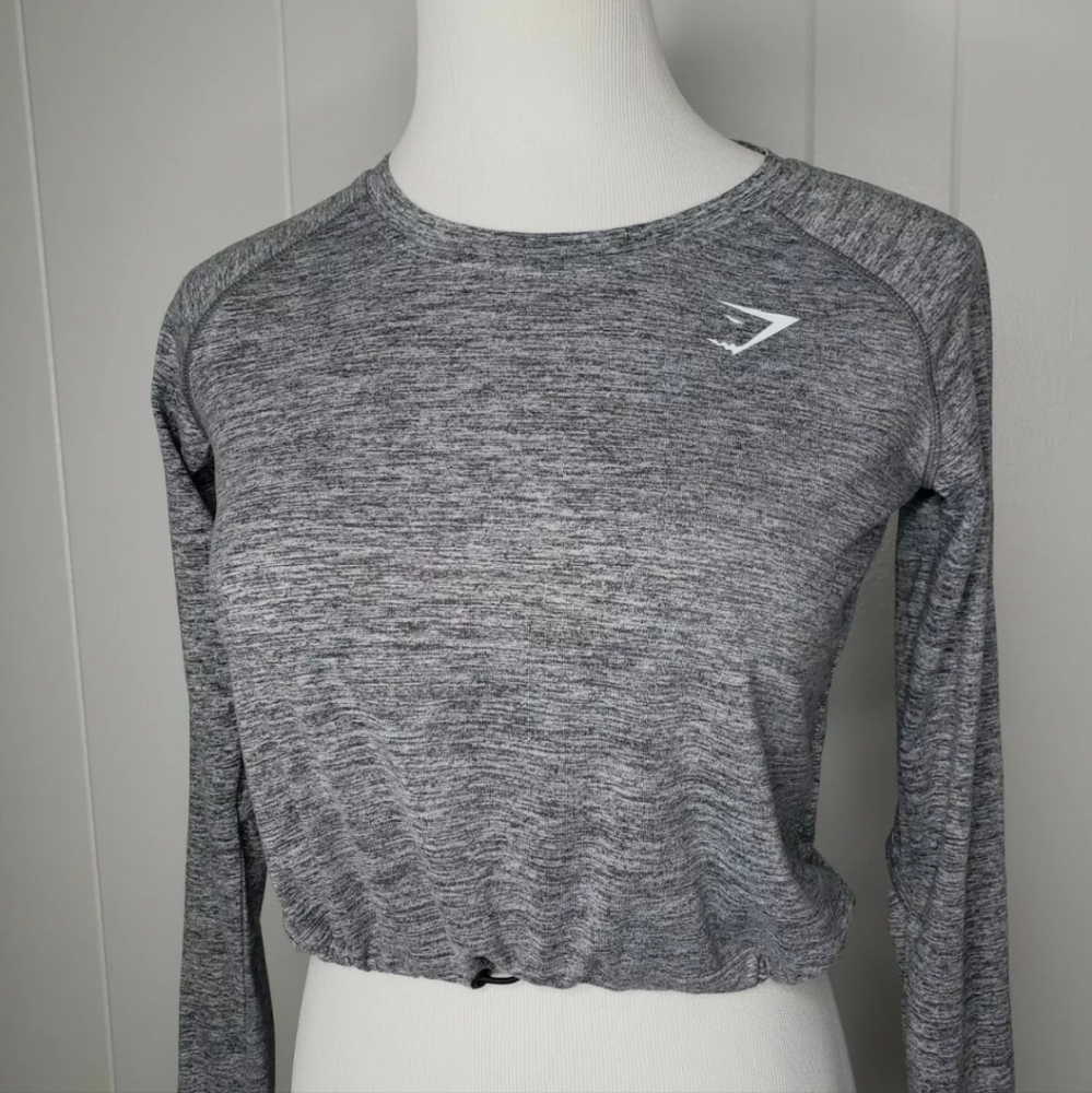 Gymshark Heather Gray Toggle Drawstring Waist Cro… - image 3
